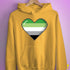 Aromantic Pride 8-Bit Pixel Heart Hoodie - Mustard